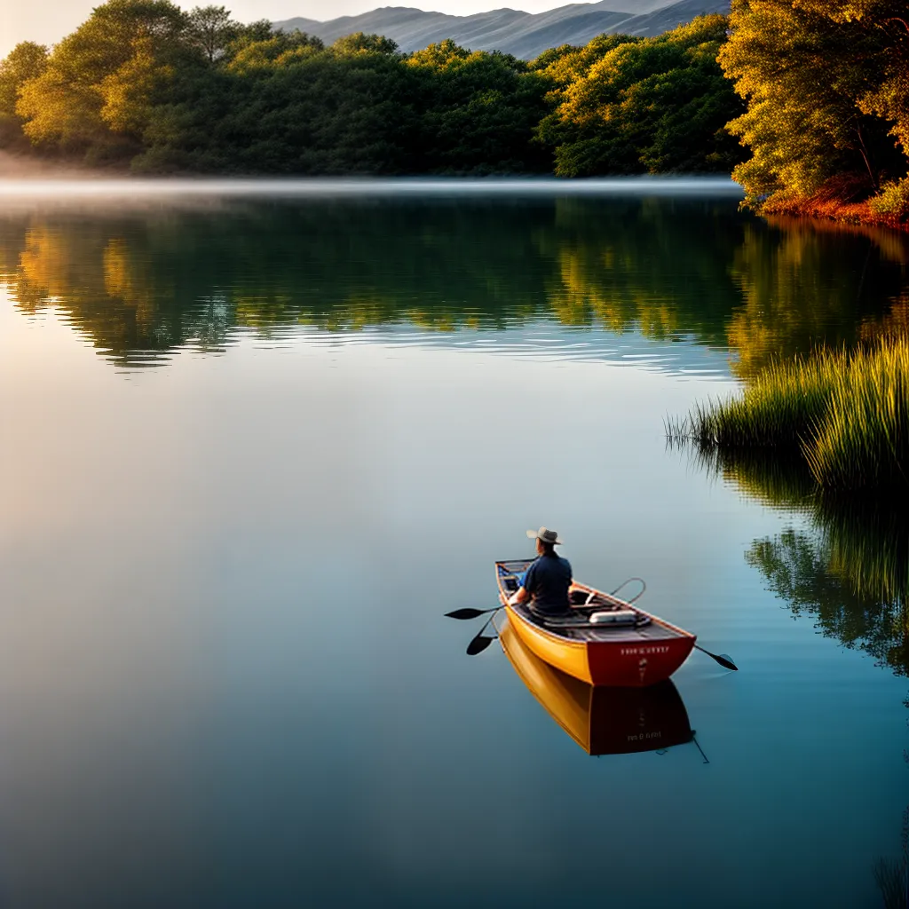 Desvendando o Significado de Sonhar com Esportes Aquáticos 4 Fotos flutuando lago paz por do sol