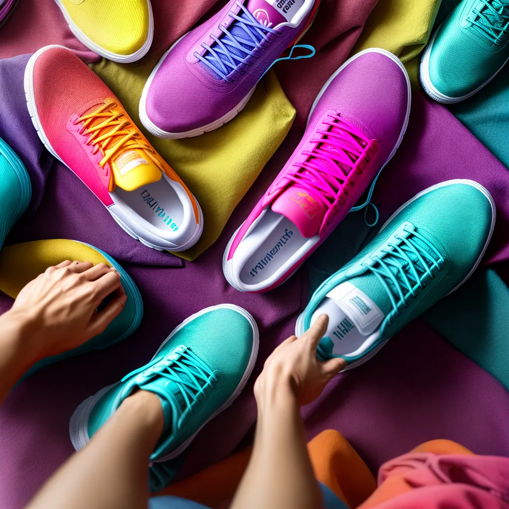 Fotos flutuando tenis coloridos personalidade