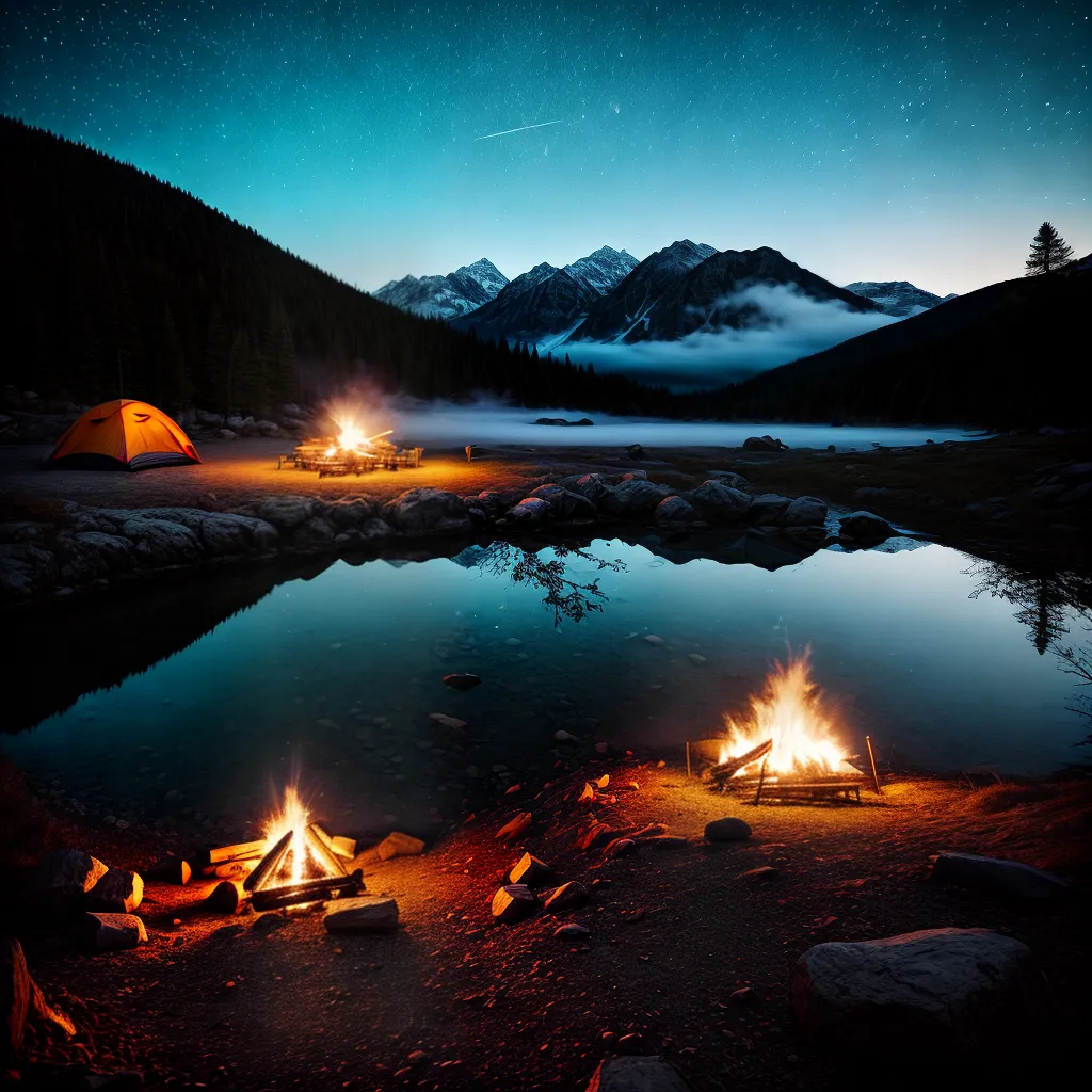 Fotos fogueira acampamento estrelas natureza