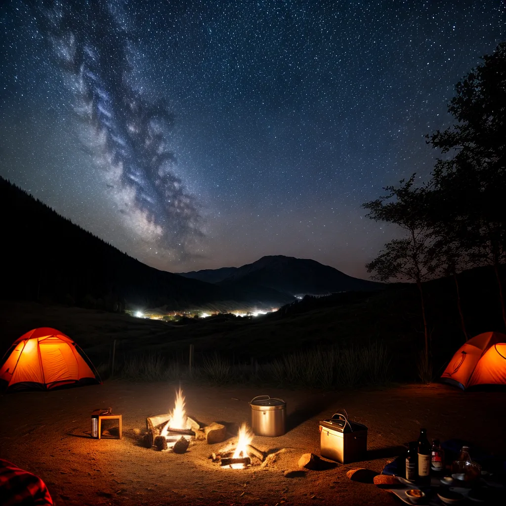Fotos fogueira cachaca camping estrelas