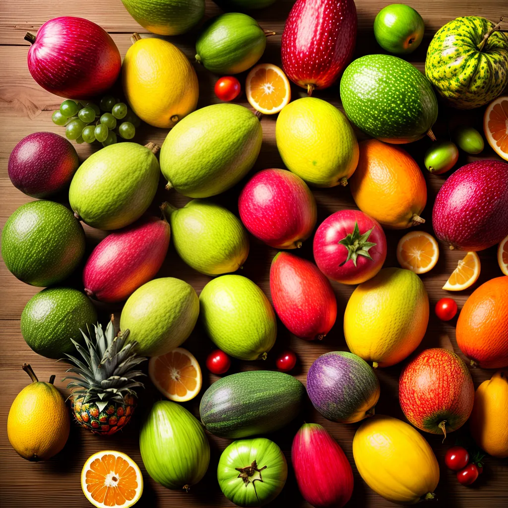 Fotos frutas tropicais coloridas tabua corte