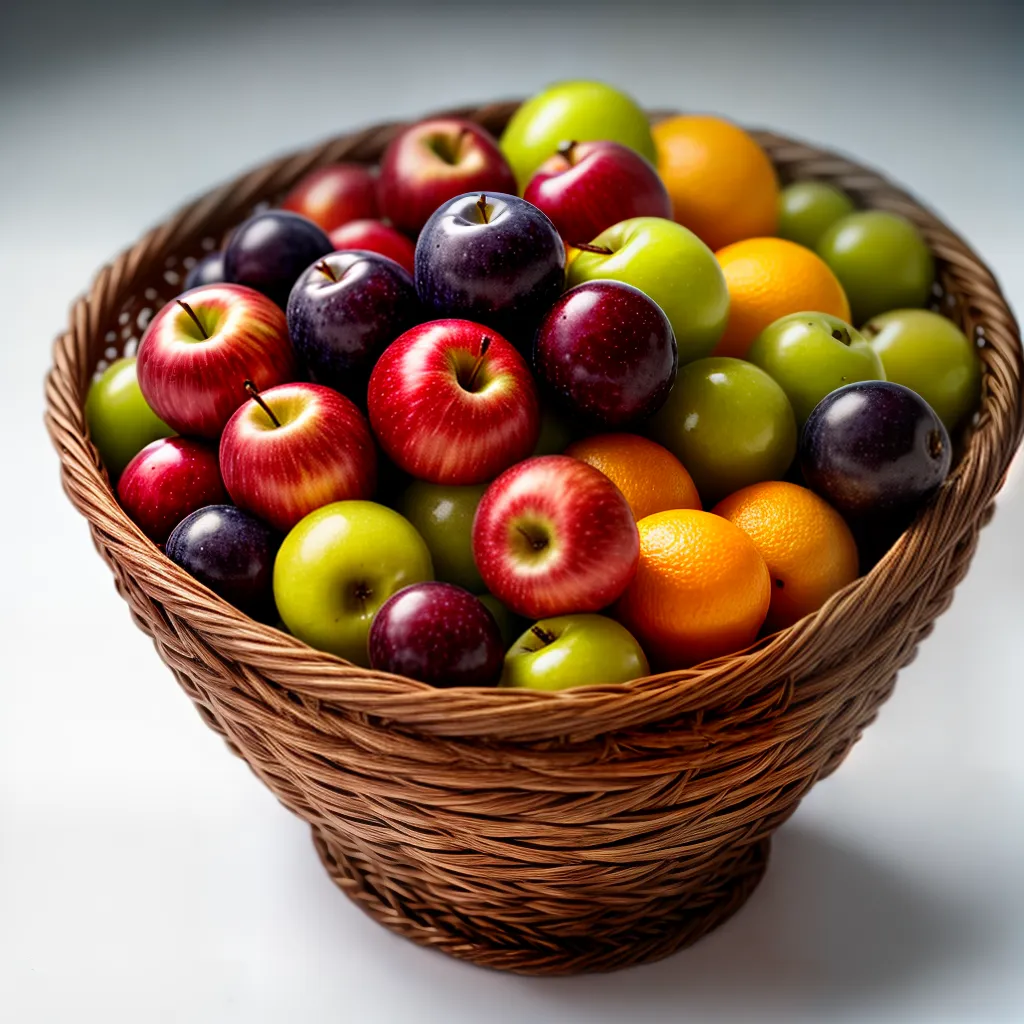 Fotos frutas variadas cesta riqueza