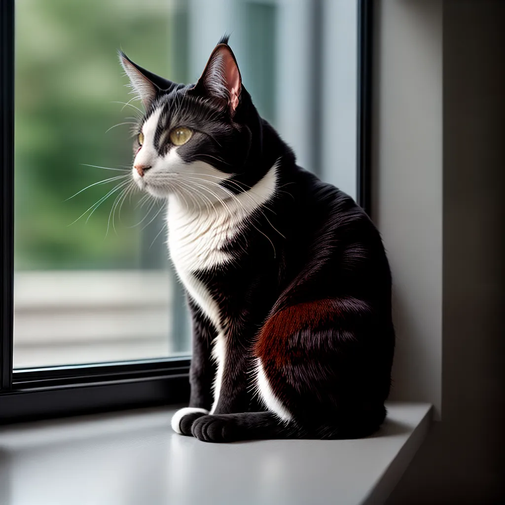 Fotos gato janela preto branco sonho