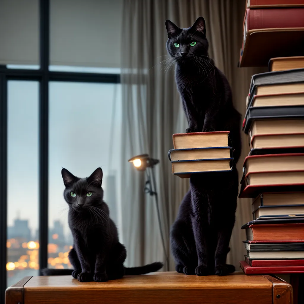 Fotos gato livros lua misterio