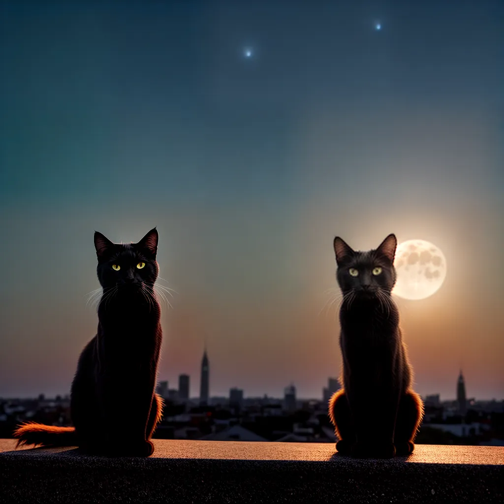 Fotos gato lua cheia janela misterio