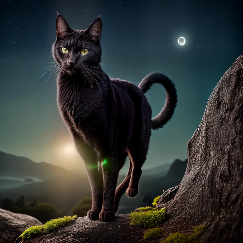 Fotos gato lua mistica estrelas