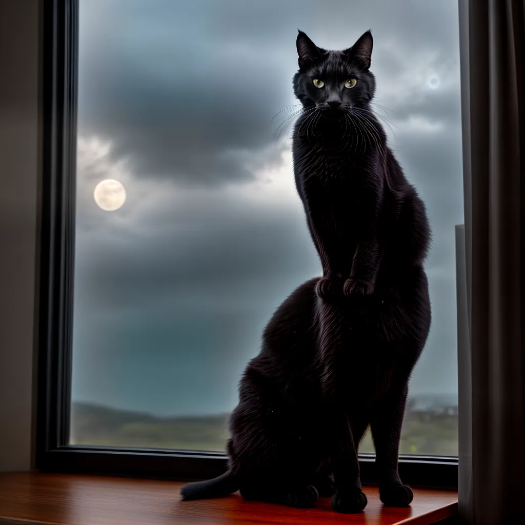 Fotos gato noturno estrelas lua
