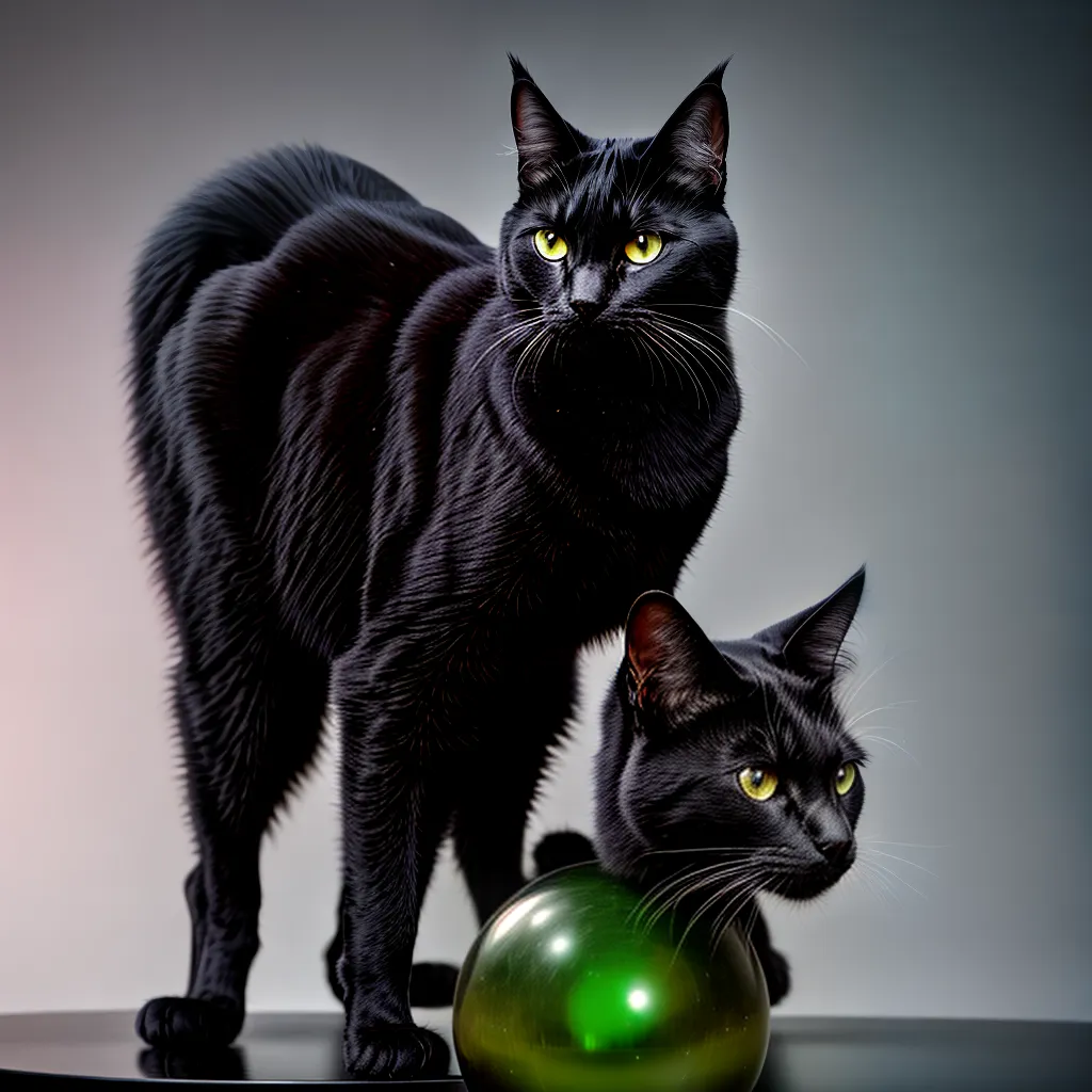 Sonhar com Gato Preto: A conexão com seu lado místico 6 Fotos gato preto bola cristal magia 1