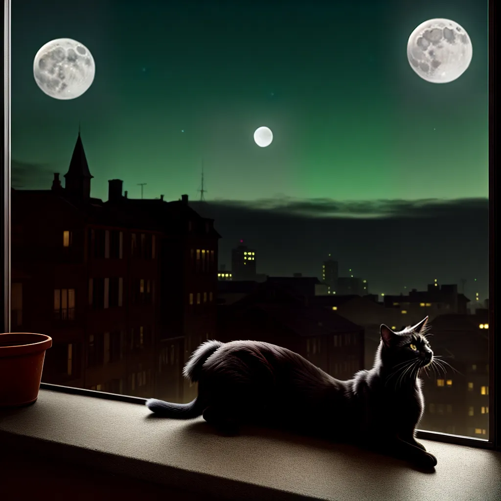 Fotos gato preto olhos verdes lua
