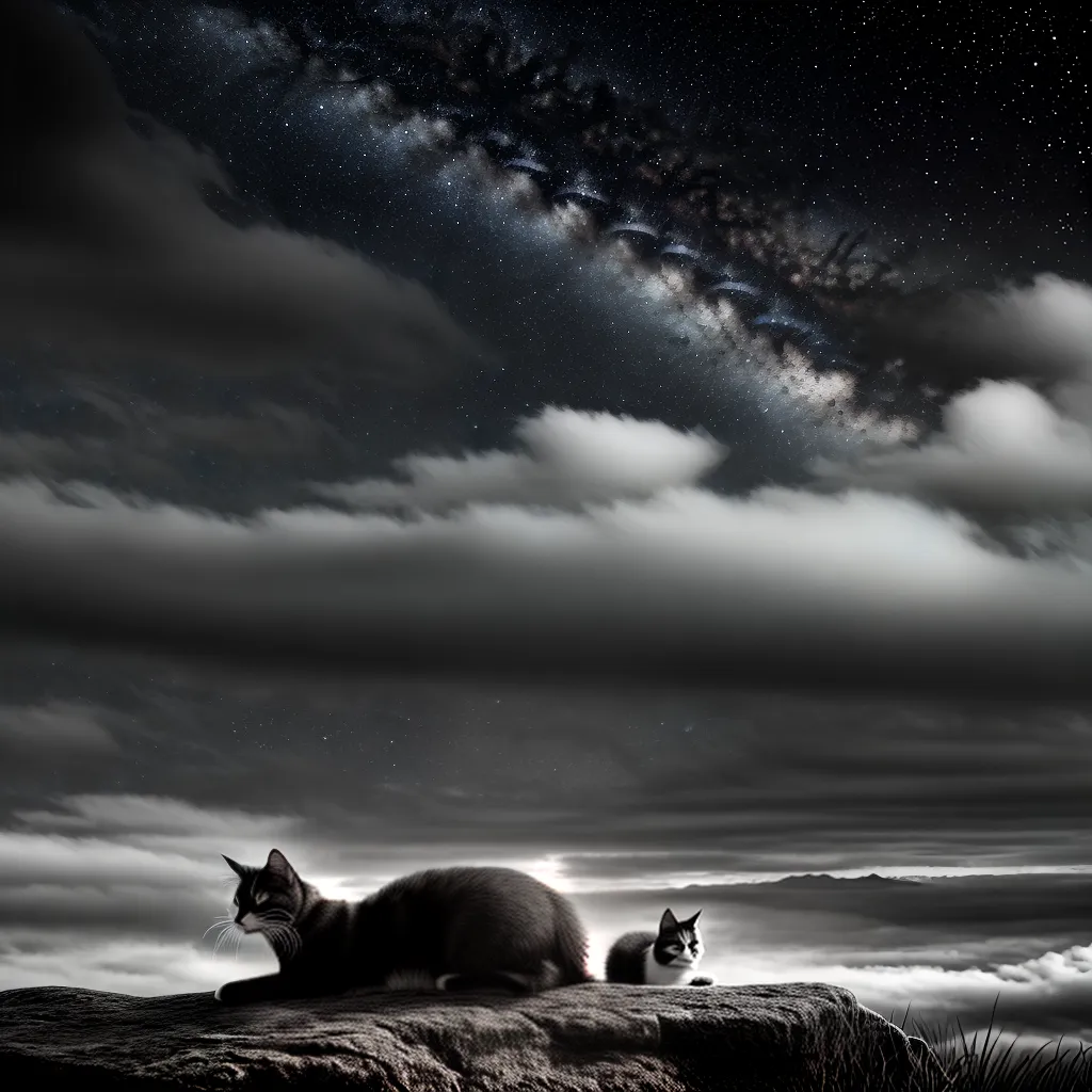 Fotos gato sonhador misterio estrelas