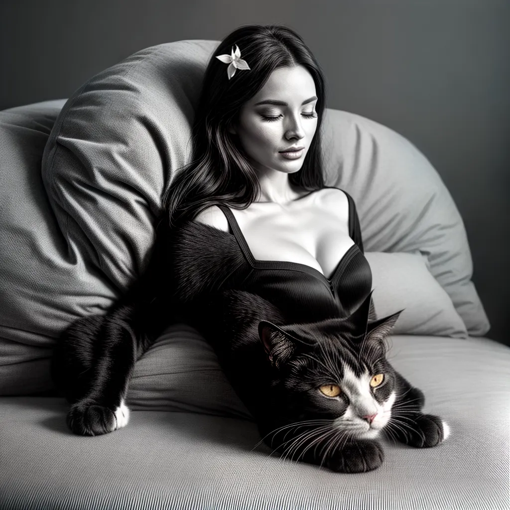 Fotos gato sonho borboletas cama
