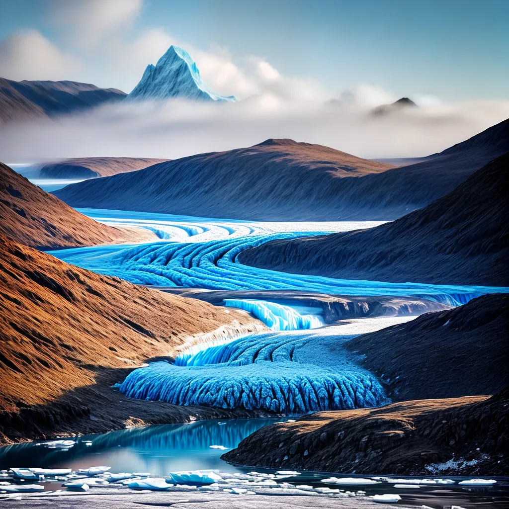 Fotos glaciar azul gelo paisagem isolamento