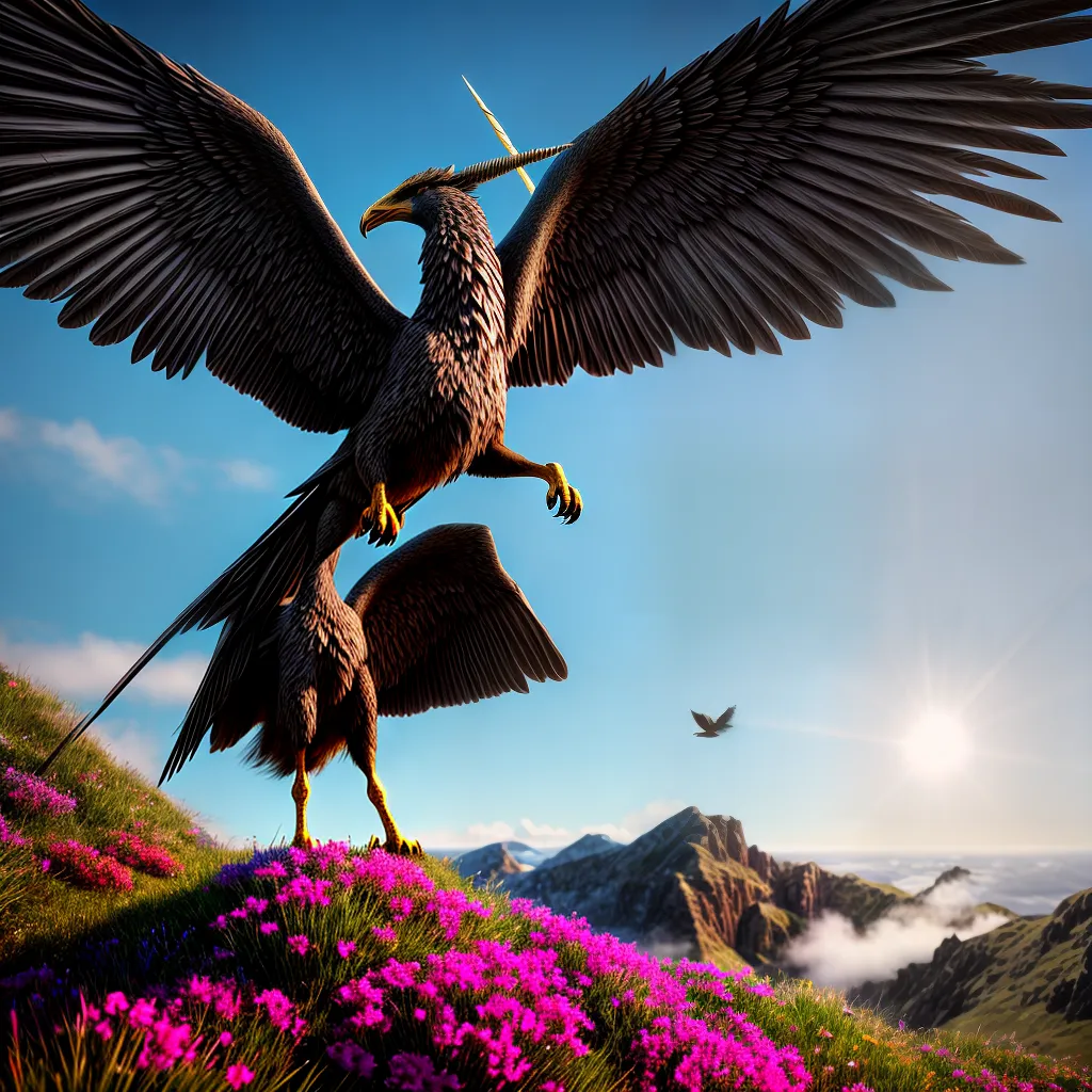 Descubra o Significado Oculto por Trás dos Sonhos com Criaturas Mitológicas - Mitologia e Sonhos 3 Fotos grifo montanha unicornio campo luz