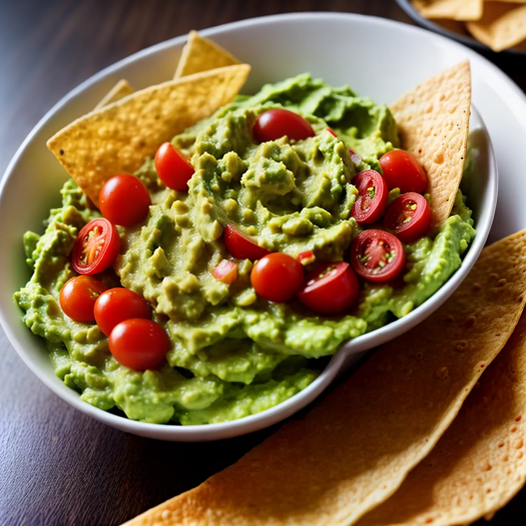 Fotos guacamole chips vegetais prazer