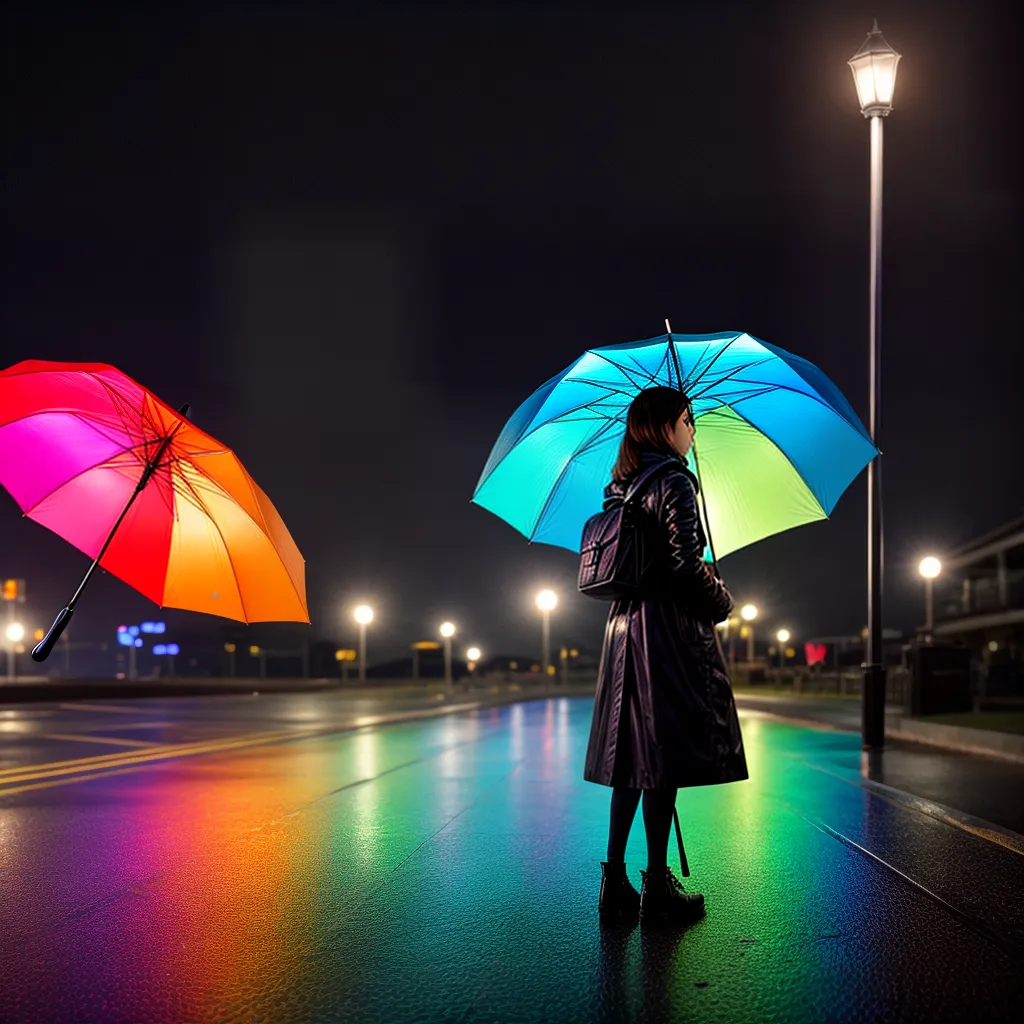Fotos guarda chuva cores ceu noite sonho