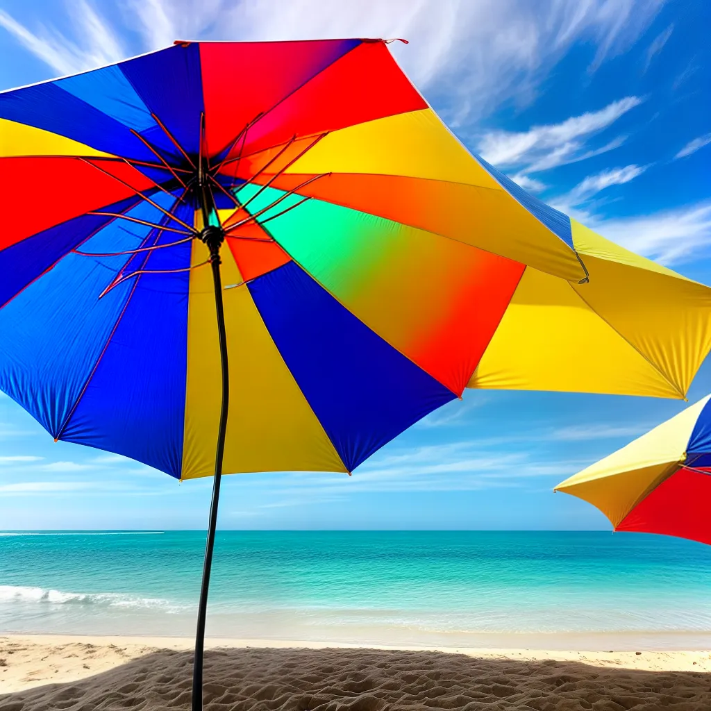 Fotos guarda sol praia azul