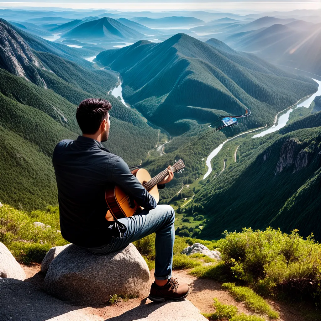 Descubra o Significado de Sonhar com Instrumento Musical 2 Fotos guitarra montanha liberdade musica 1