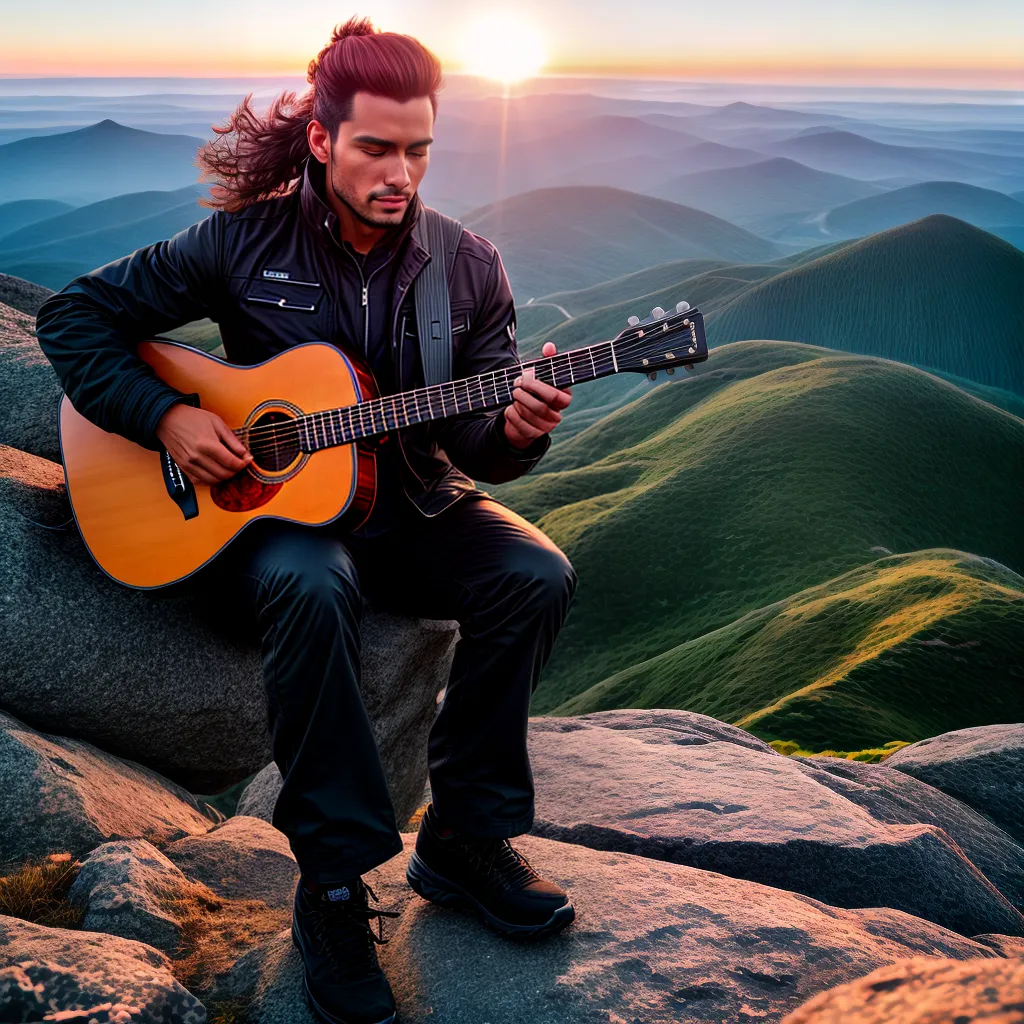 Fotos guitarra por do sol liberdade