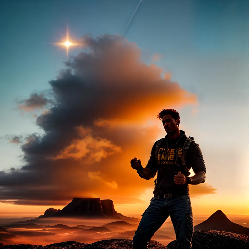 Fotos guitarrista sonhos liberdade montanha por do sol