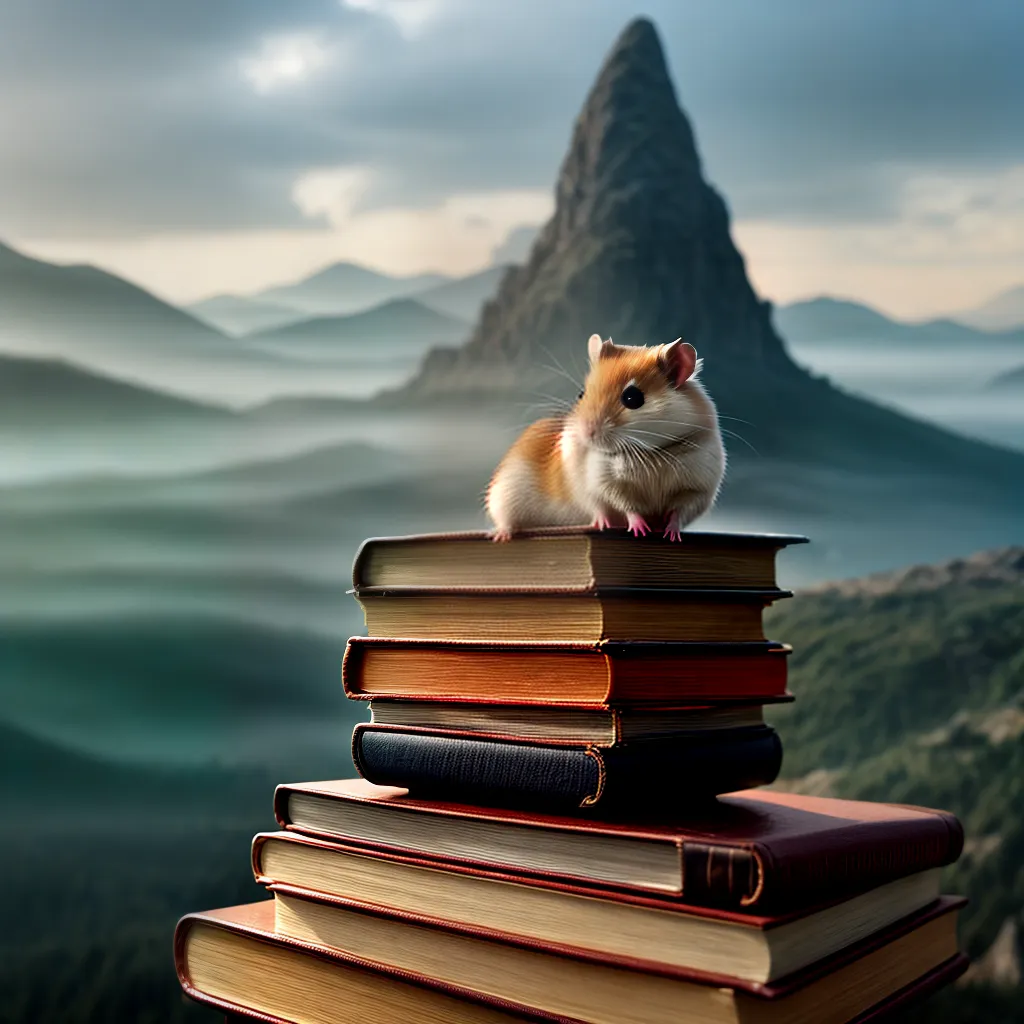 Fotos hamster livros hierarquia conhecimento
