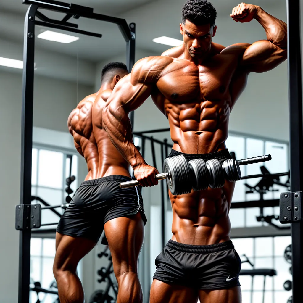 Fotos homem musculoso musculacao espelho