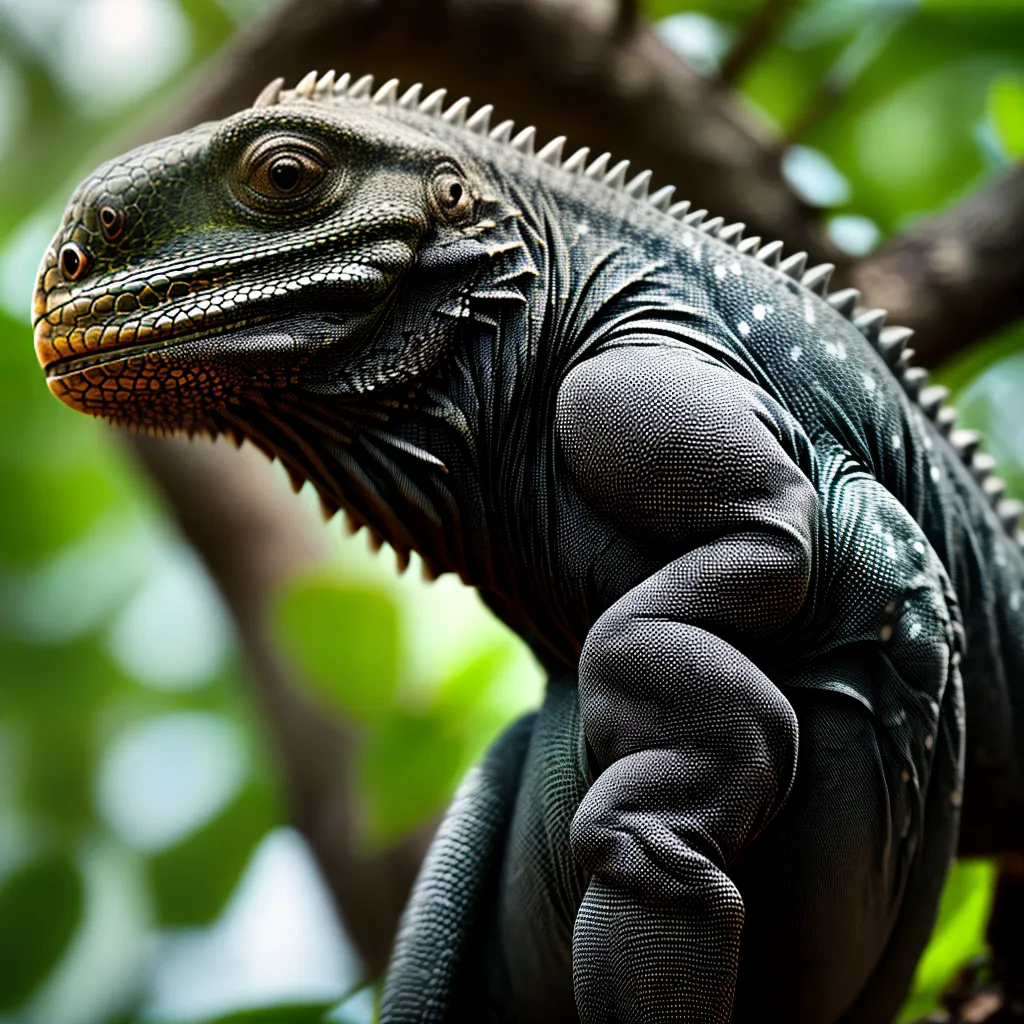 Fotos iguana ramo olhar sabio