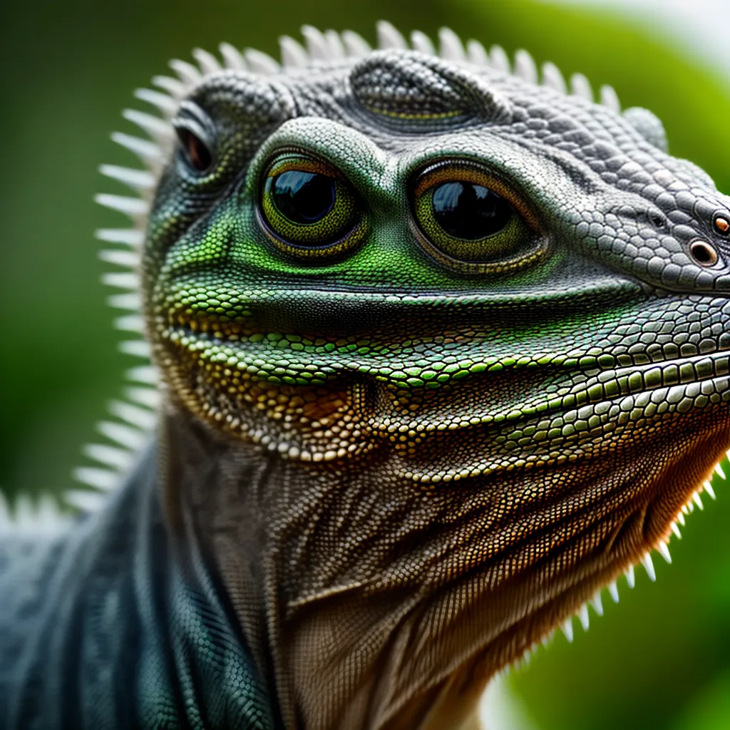 Fotos iguana verde olhar misterioso