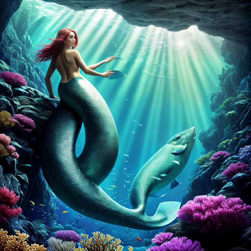 Fotos ilustracao mermaid coral peixes sonhos