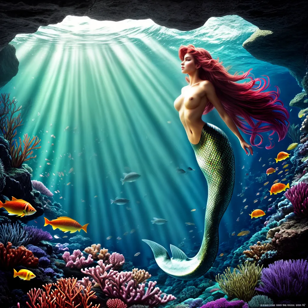 Fotos ilustracao sereia encanto subaquatico
