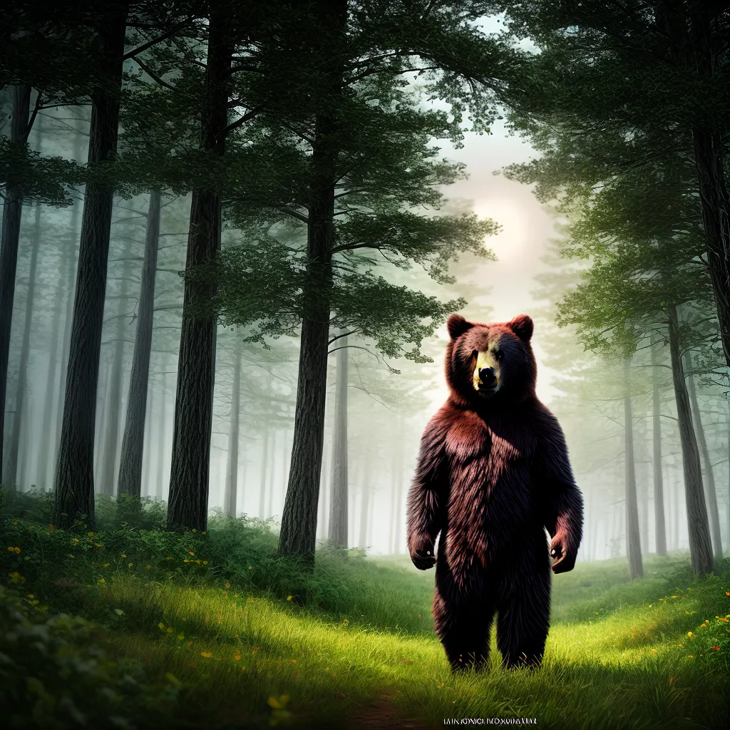 Universo Onírico: Descubra o Significado de Sonhar com Ursos 2 Fotos ilustracao sonho floresta urso estrelas