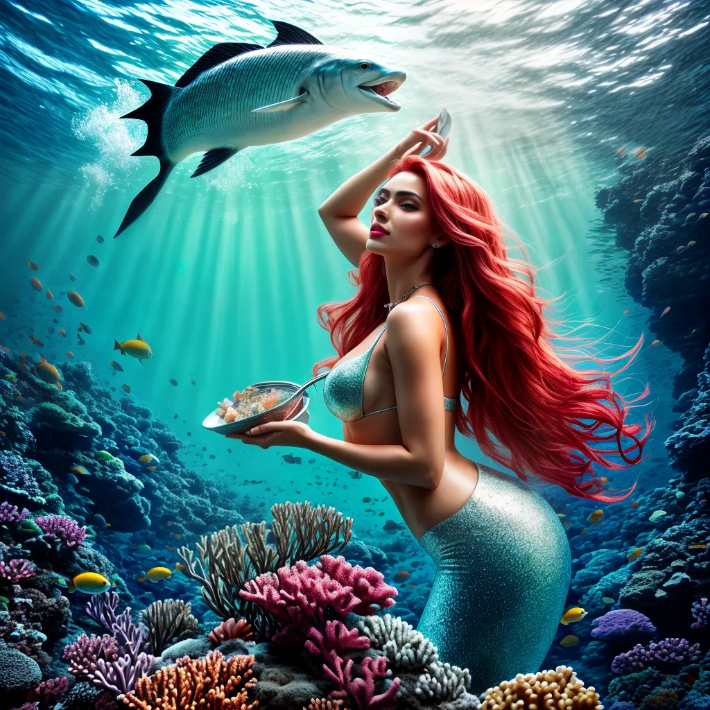 Fotos ilustracao sonho sereia corais