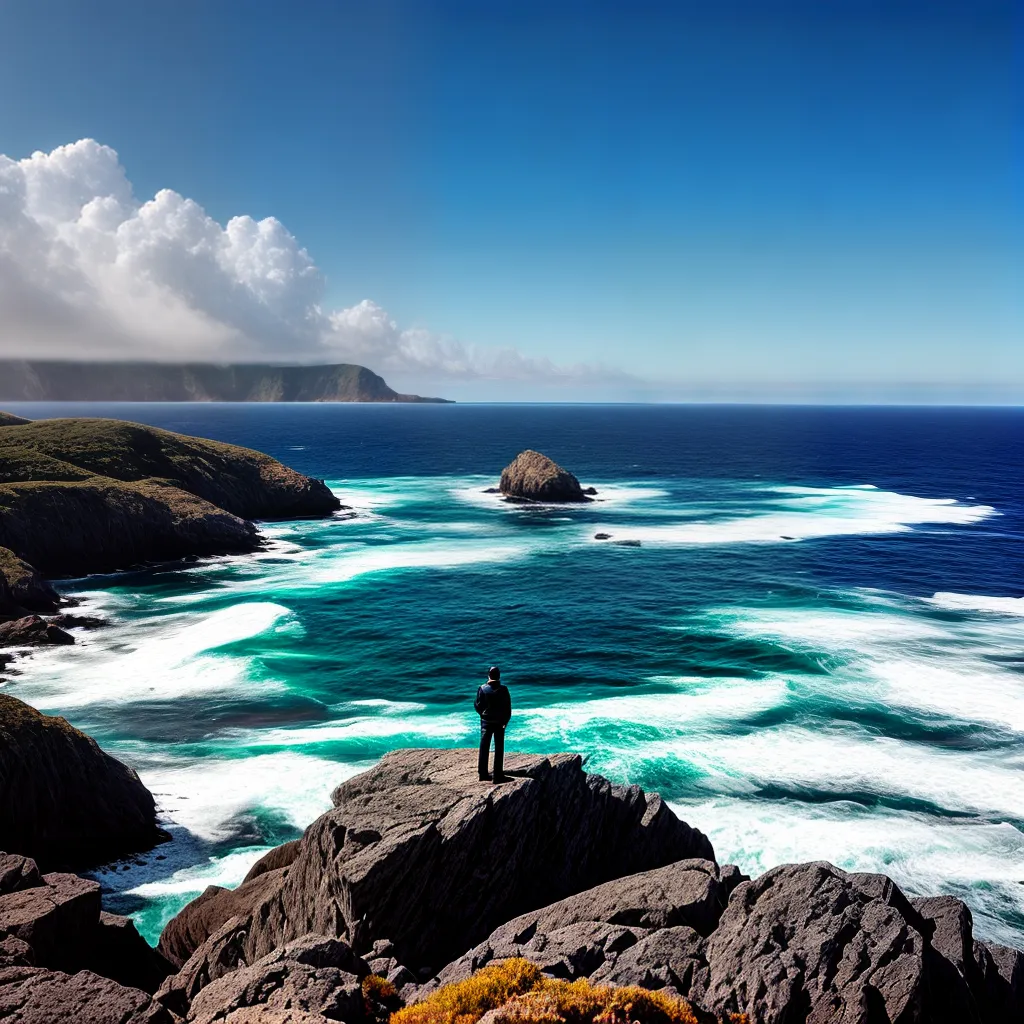 Fotos infinito horizonte oceano azul