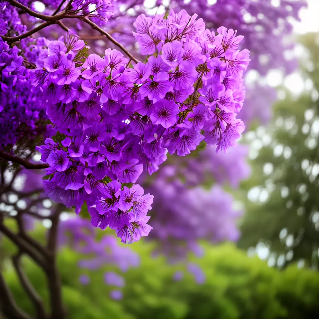 Descubra o Significado de Sonhar com uma Árvore Jacarandá 2 Fotos jacaranda flor roxa crescimento
