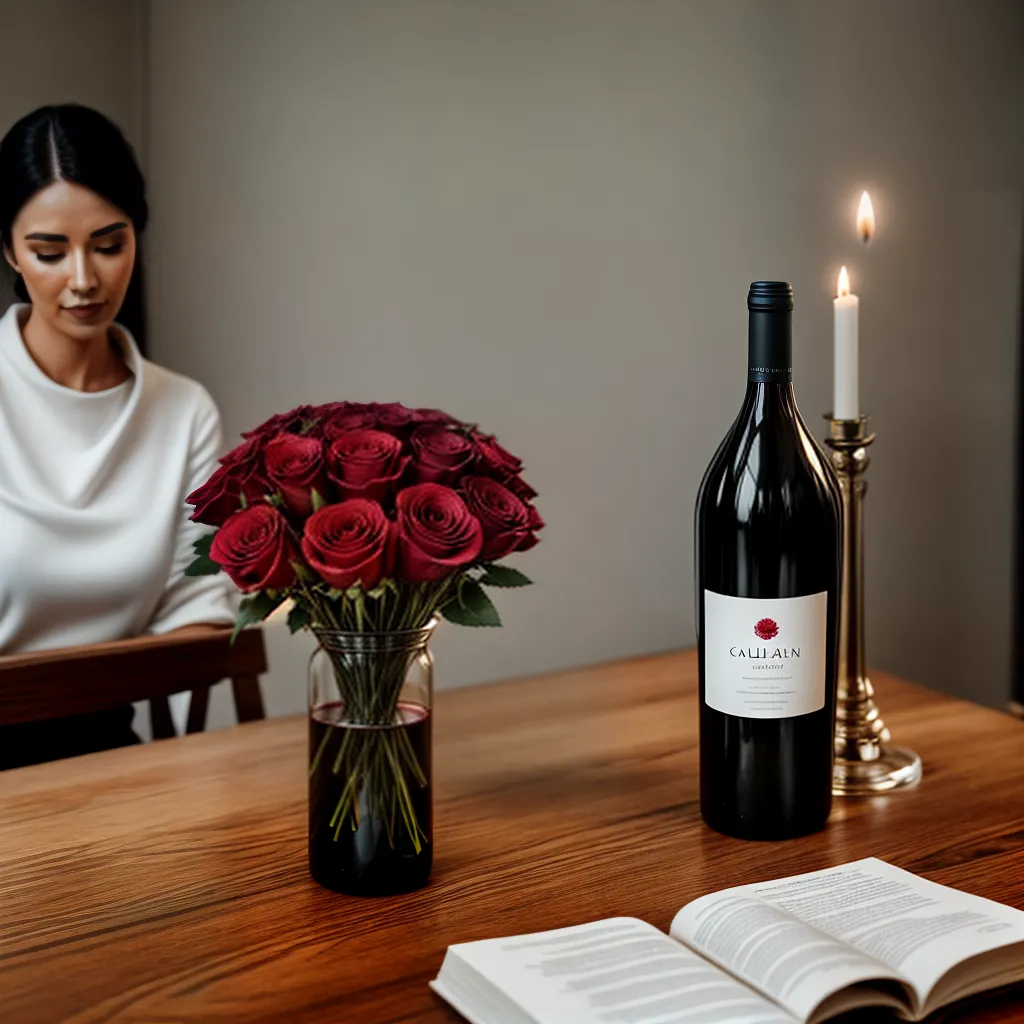 Fotos jantar romantico casal vinho rosas 1