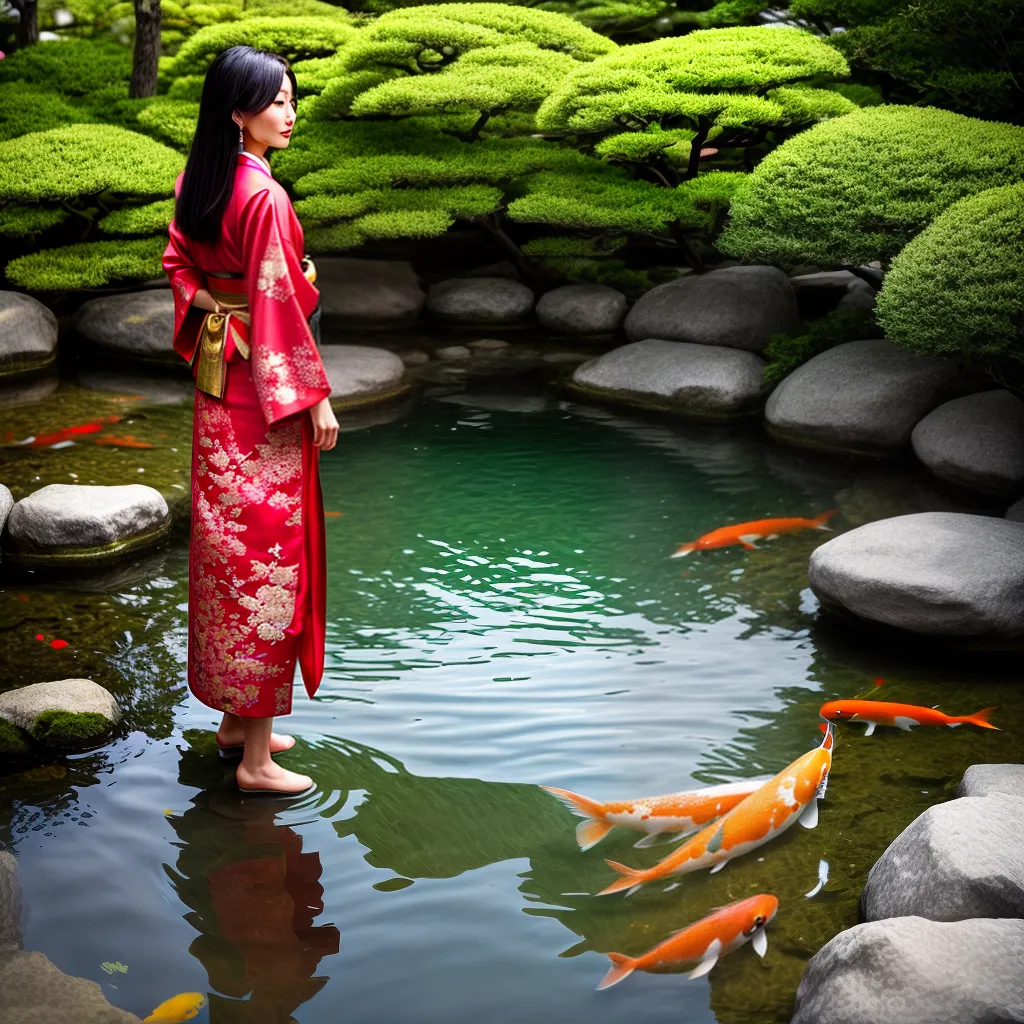 Descubra o Significado de Sonhar com um Quimono 2 Fotos japonesa jardim kimono koi paz