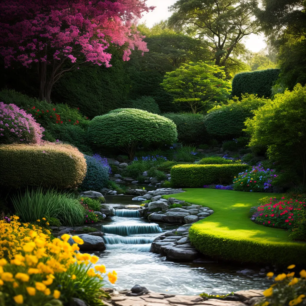Paisagismo e sonhos: decifrando suas mensagens oníricas 3 Fotos jardim arco iris caminho gazebo florido