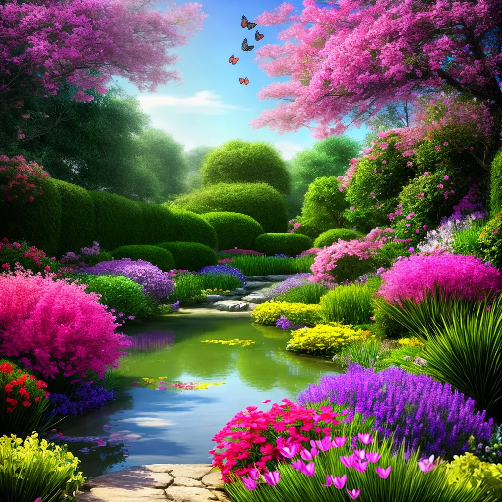 Fotos jardim colorido borboletas amor