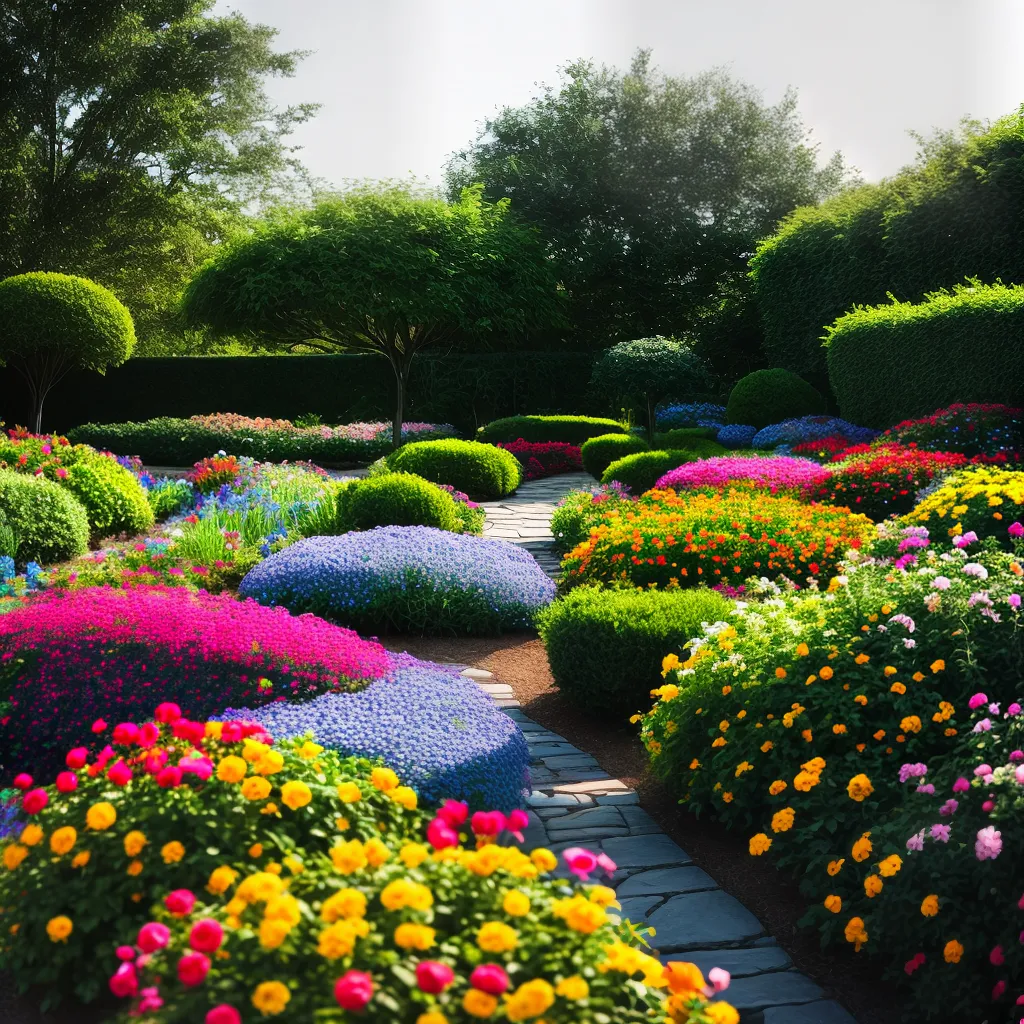 Fotos jardim colorido flores borboletas paz