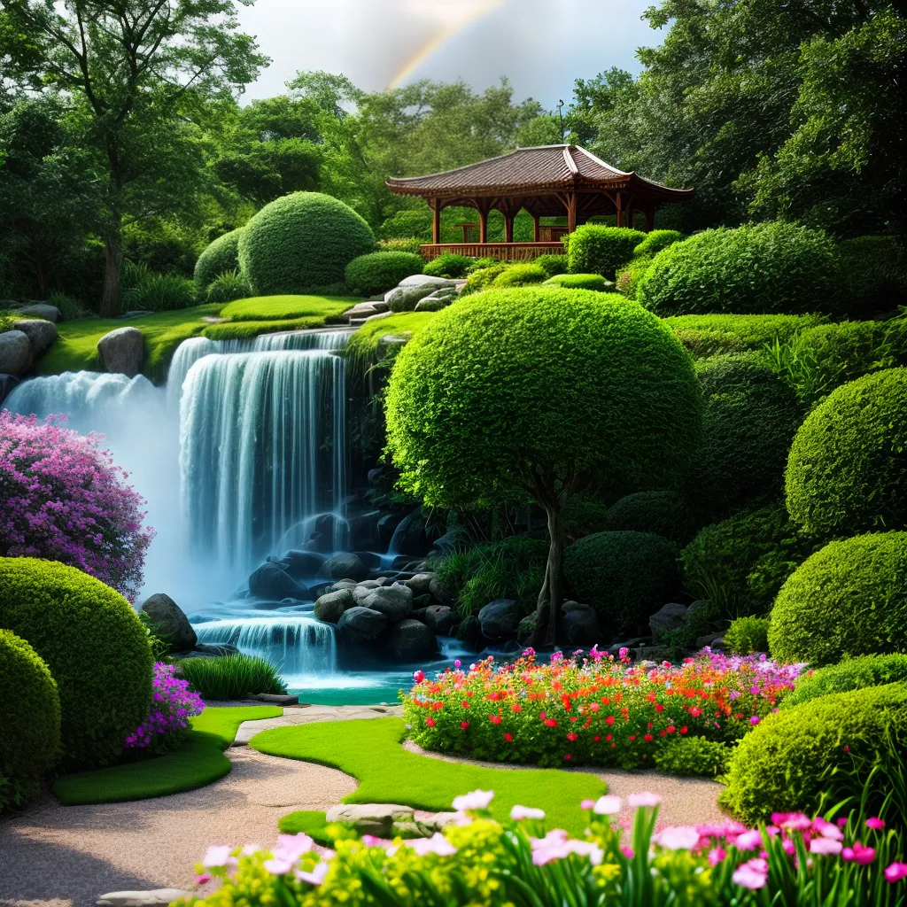 Paisagismo e sonhos: decifrando suas mensagens oníricas 6 Fotos jardim flores arcoiris lago gazebo