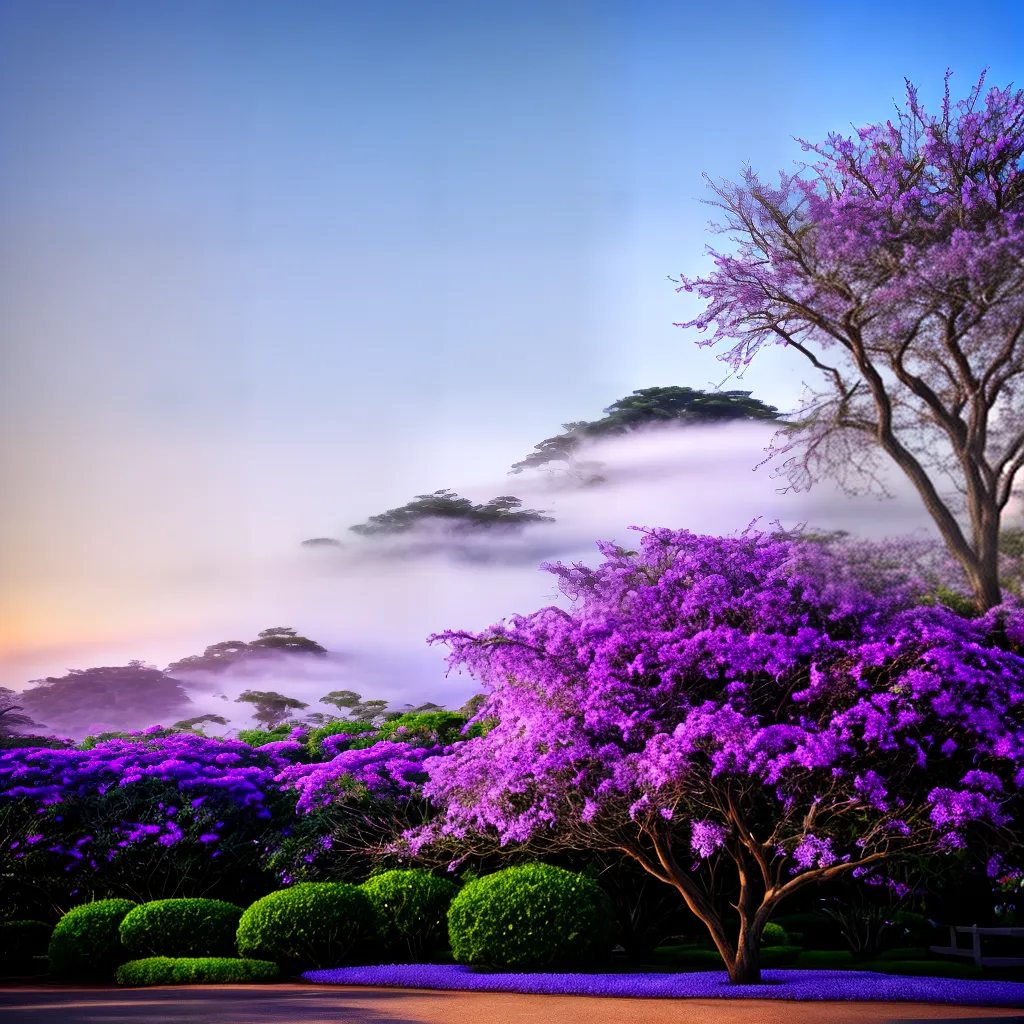 Fotos jardim jacaranda vinca azul sereno