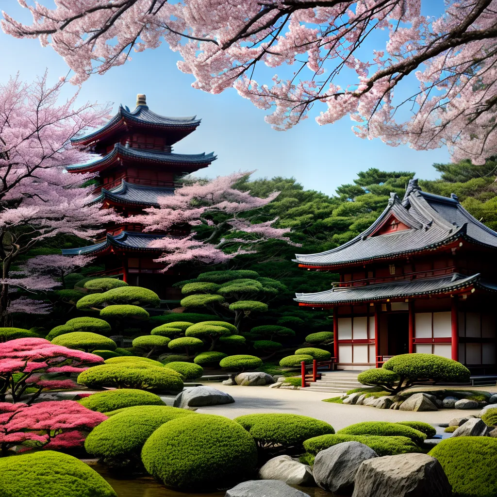 Fotos jardim japones torii cerejeiras dormindo