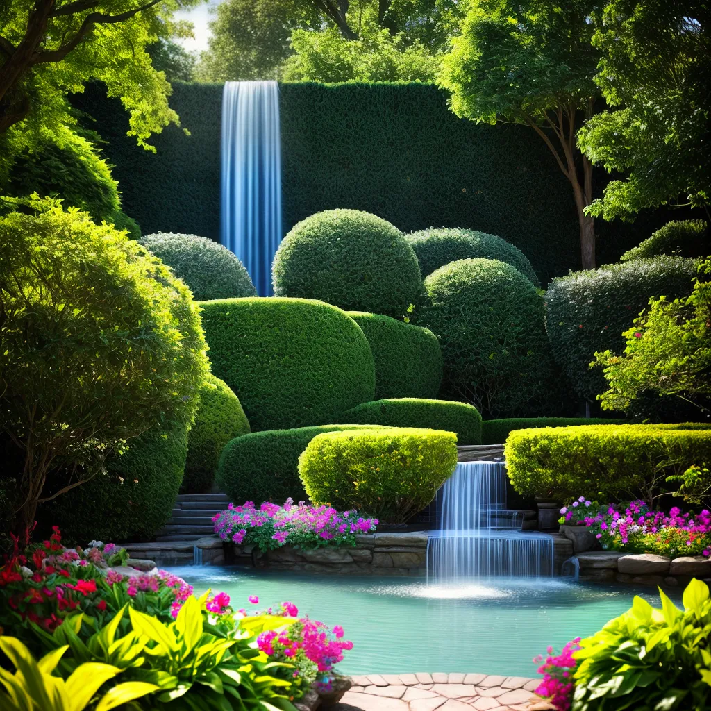 Fotos jardim magico flores fonte paz