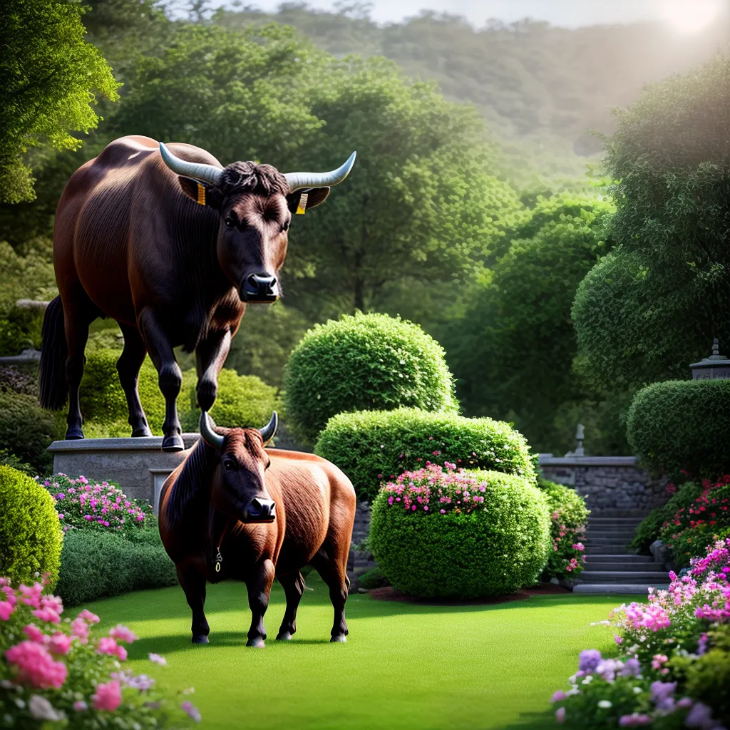 Descubra o Significado Místico Por Trás de sonho Táurico 3 Fotos jardim touro estatua flor serenidade