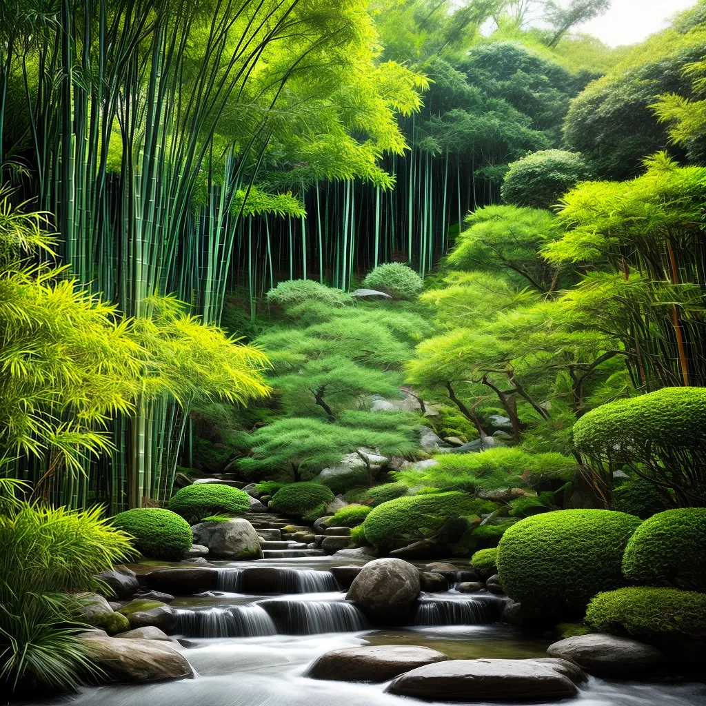 Fotos jardim zen bambu forca resiliencia