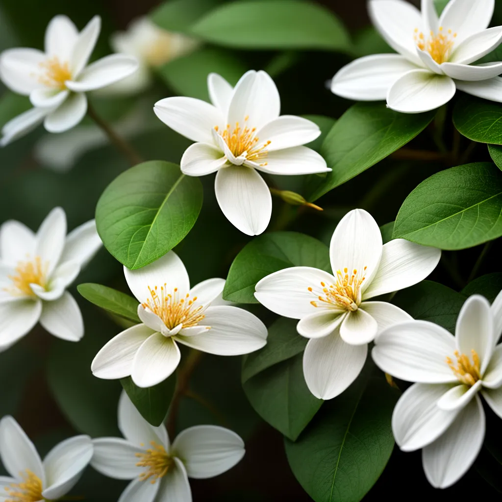 Fotos jasmine branco flor folhas verdes