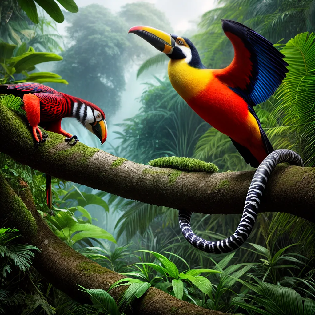Significado de Sonhar com Animais Exóticos: Guia Completo 6 Fotos jungle mistica tigre tucano anaconda