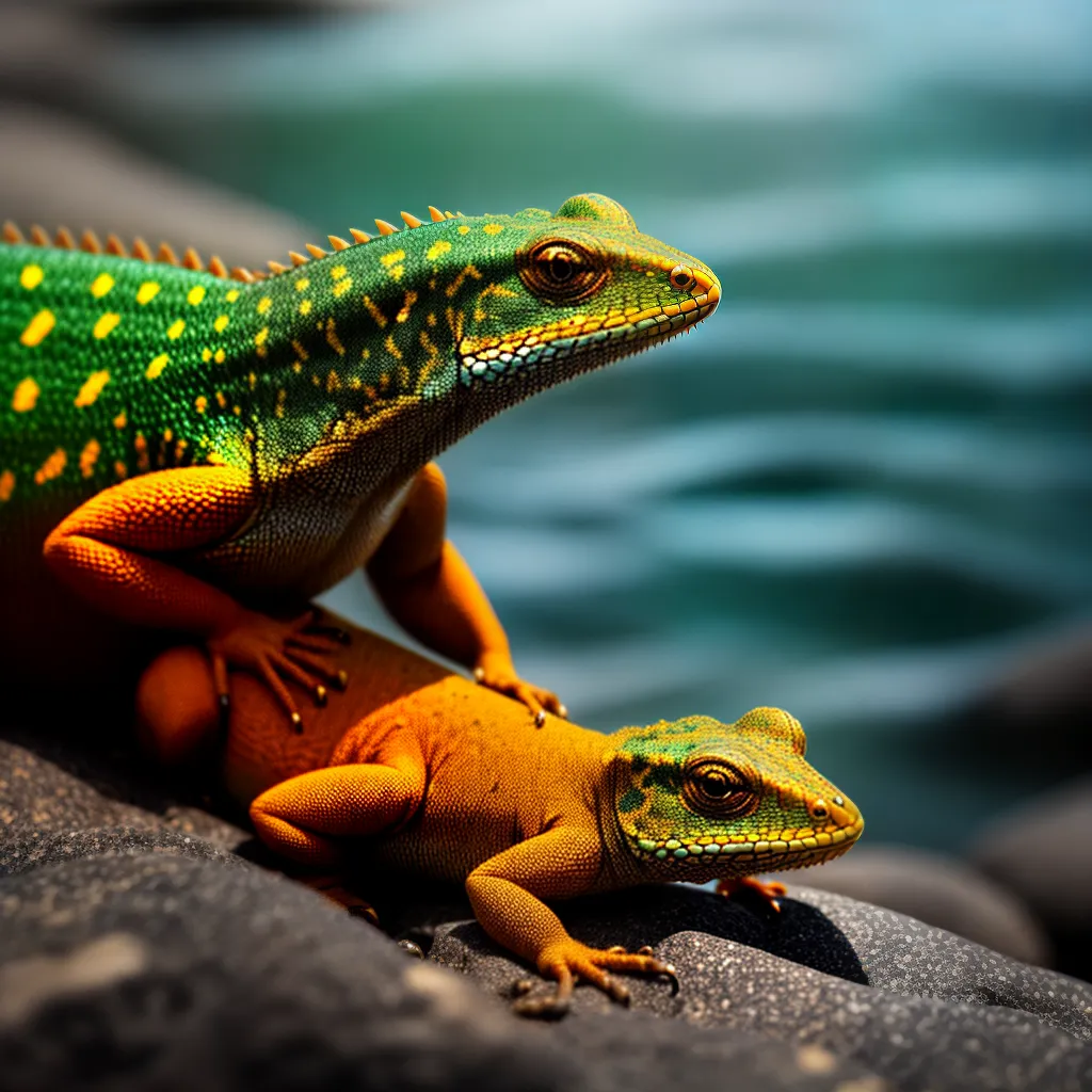 Fotos lagarto laranja peixe prata rio sonho
