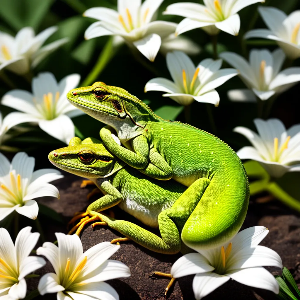 Lagarto, Lírio e Lembrança: Descubra o que seu sonho quer dizer 4 Fotos lagarto verde lirios brancos transformacao