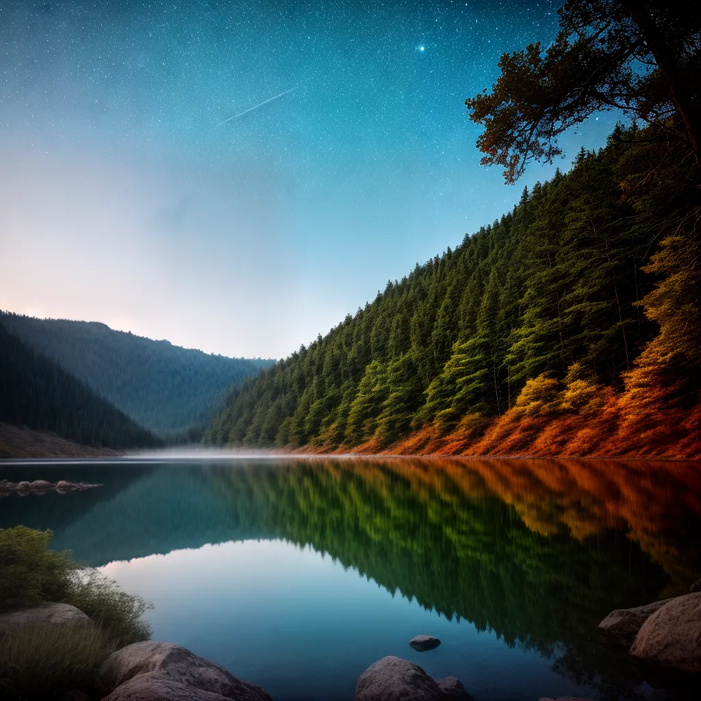 Fotos lago estrelas reflexo paz
