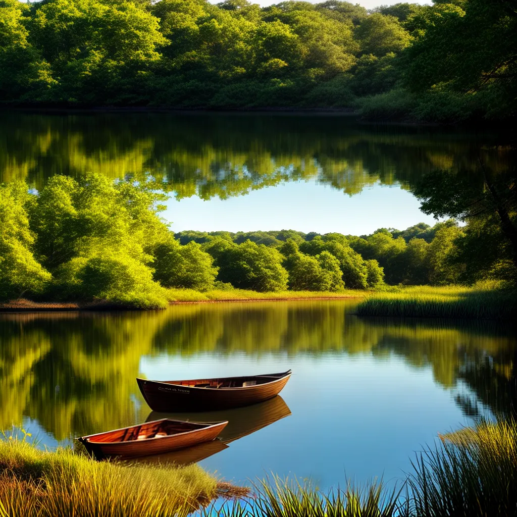 Fotos lago floresta barco ouro paz